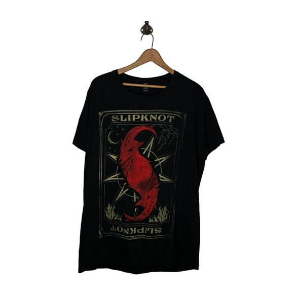 Bay Island Men's XL Black Slipknot Sigil Of Baphomet 2015 Double Sided Band Tee - Picture 2 of 5